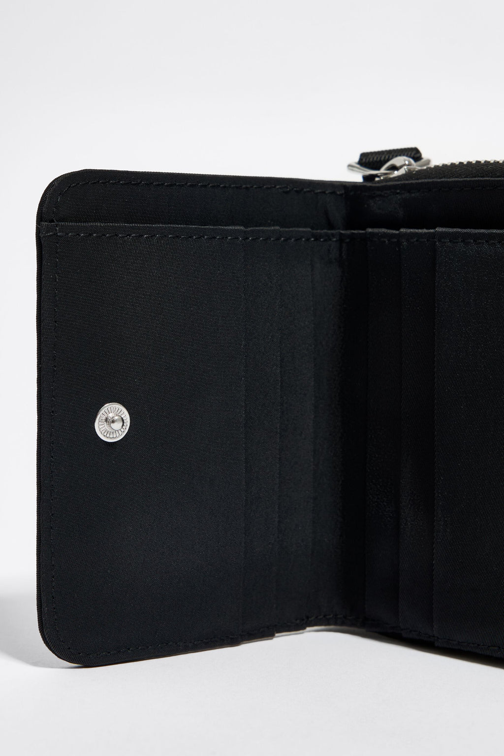 Black nylon flap purse