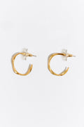 Golden irregular hoop earrings