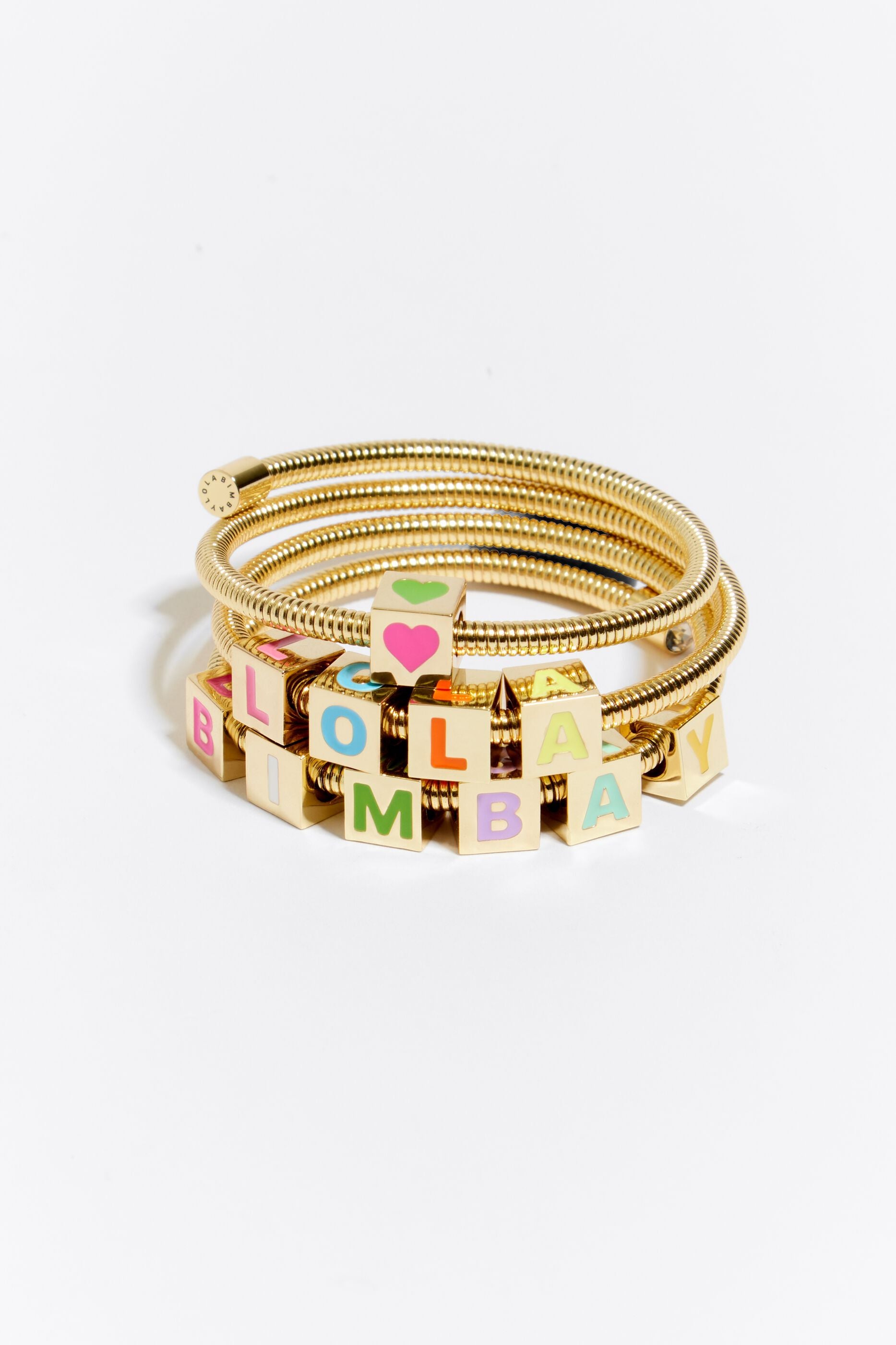 Golden coil chain Logo bracelet