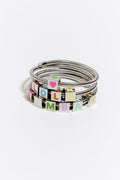 Silver coil chain Logo bracelet