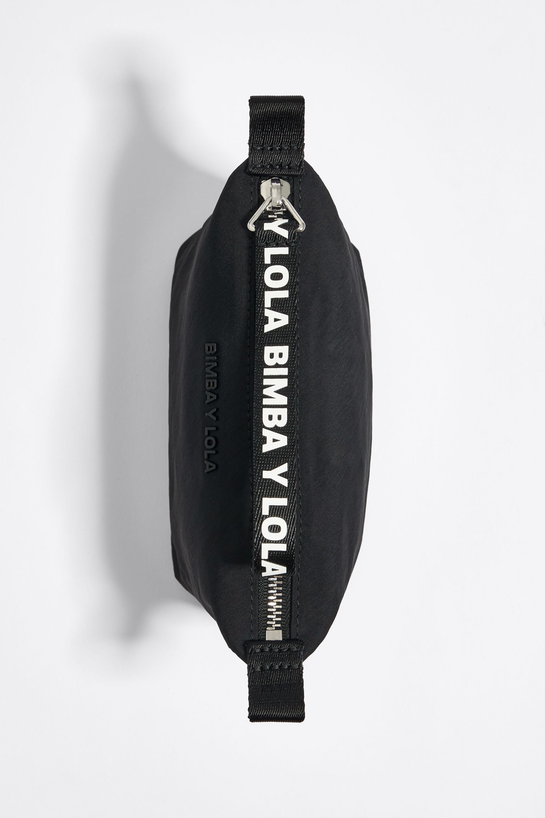 Small black nylon trapezium make-up case
