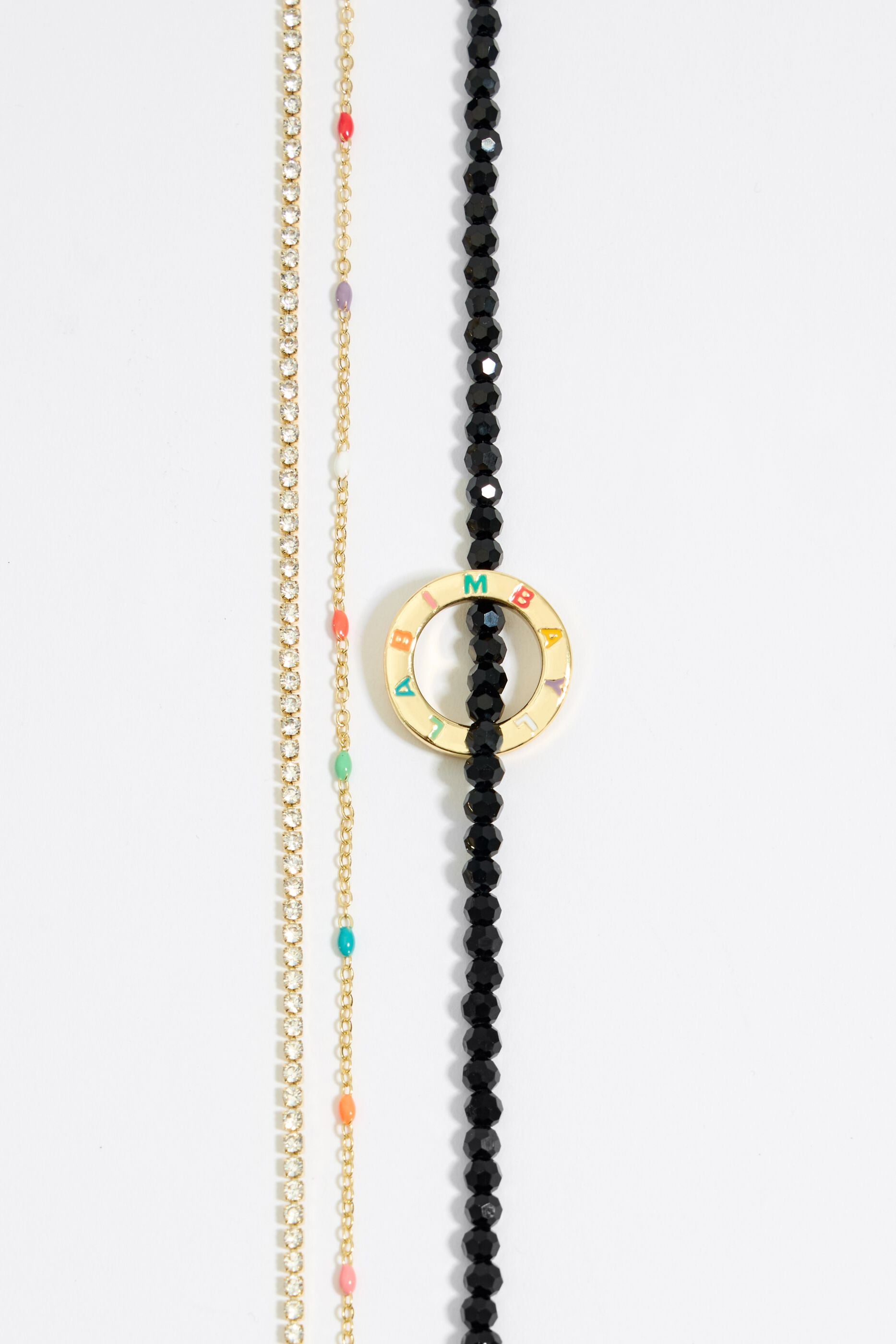 Golden chain crystal necklace
