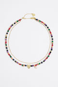 Golden heart and stones necklace