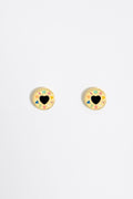 Golden heart logo earrings