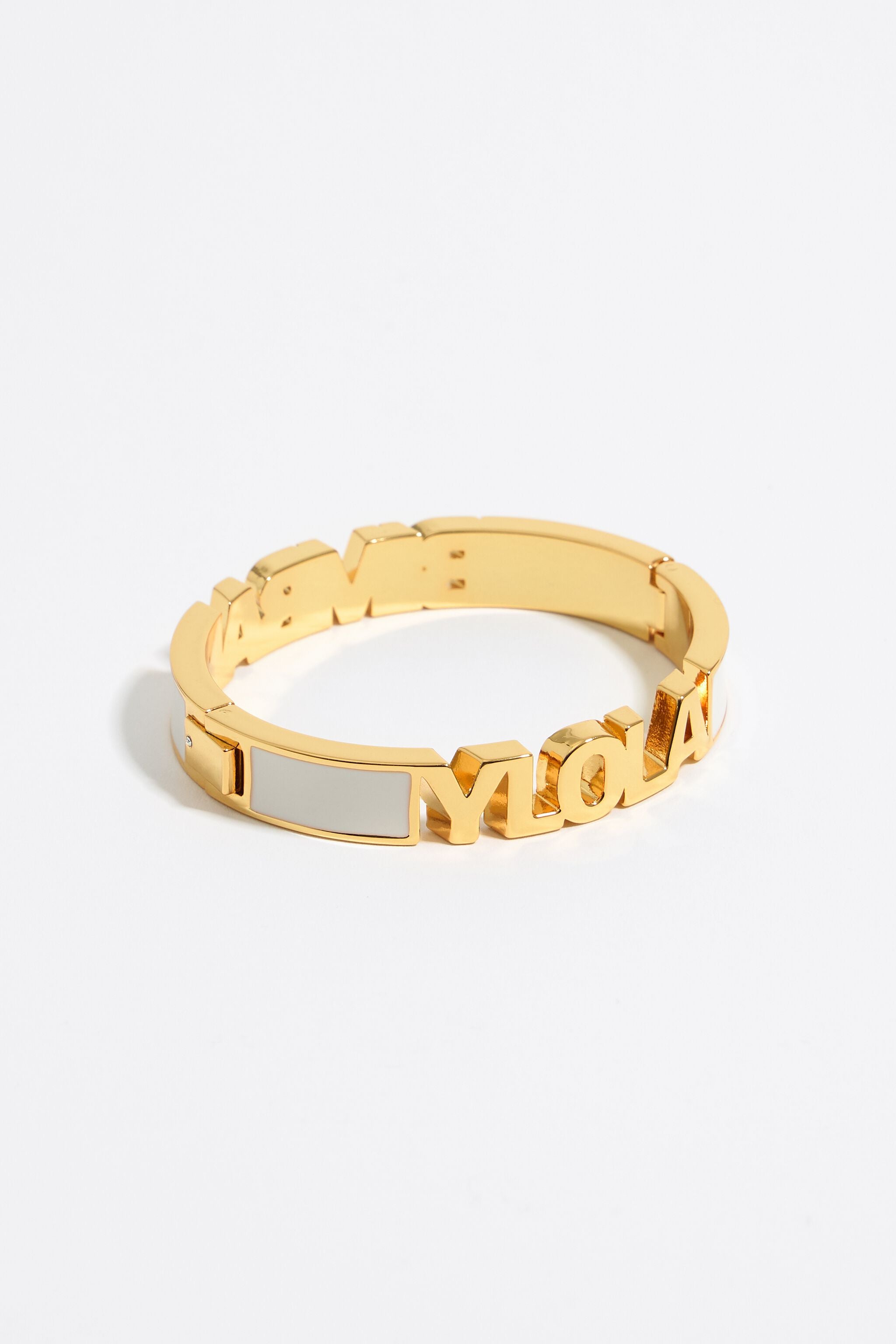 Ivory enamel logo bracelet