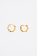 Golden hoop earrings with crystals