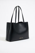 Large black leather Chihuahua shopper bag