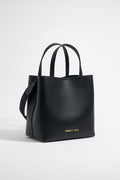 Large black leather Chihuahua bag