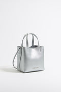 Small silver leather Chihuahua bag