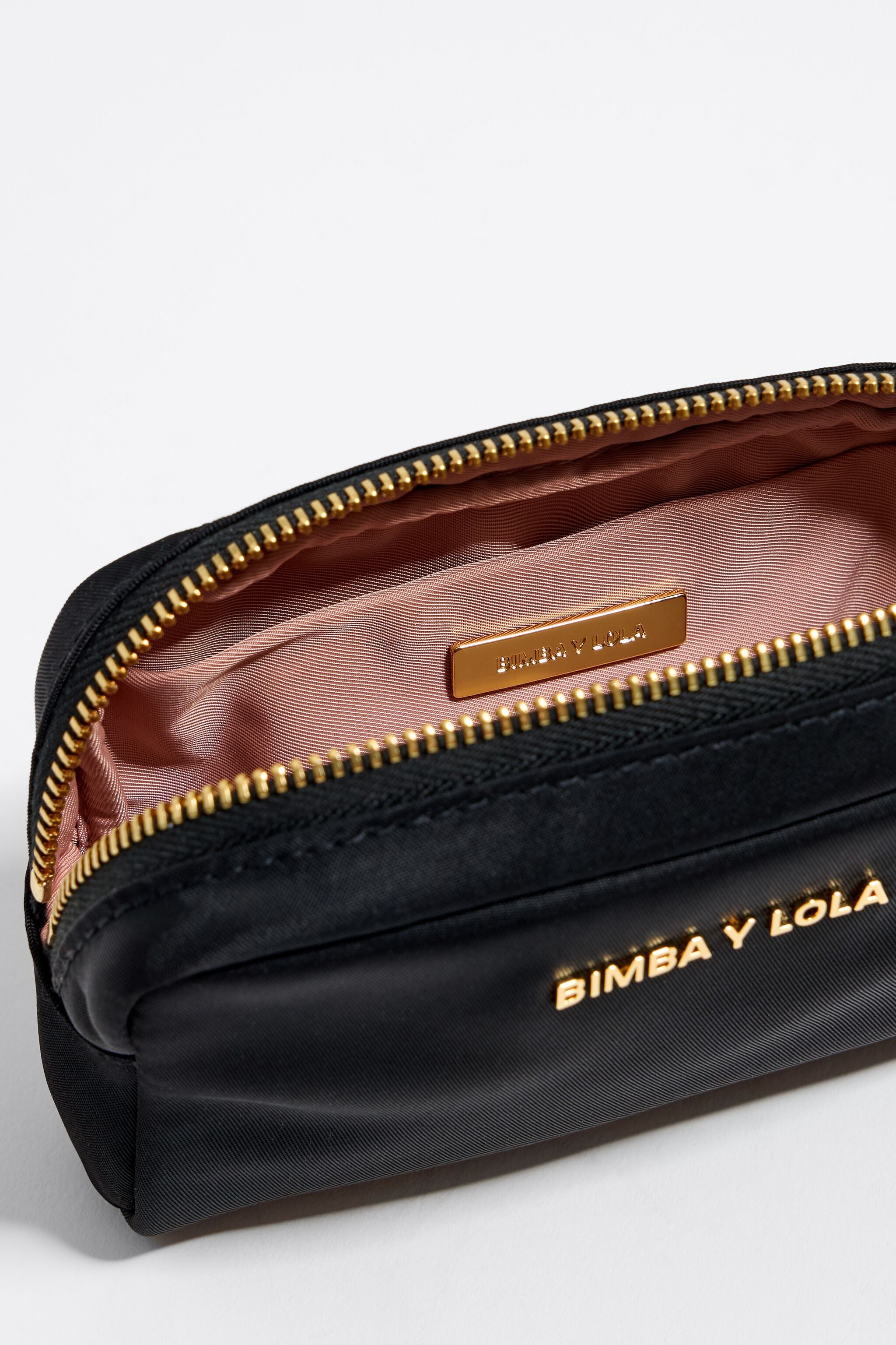 Mini black nylon make-up case