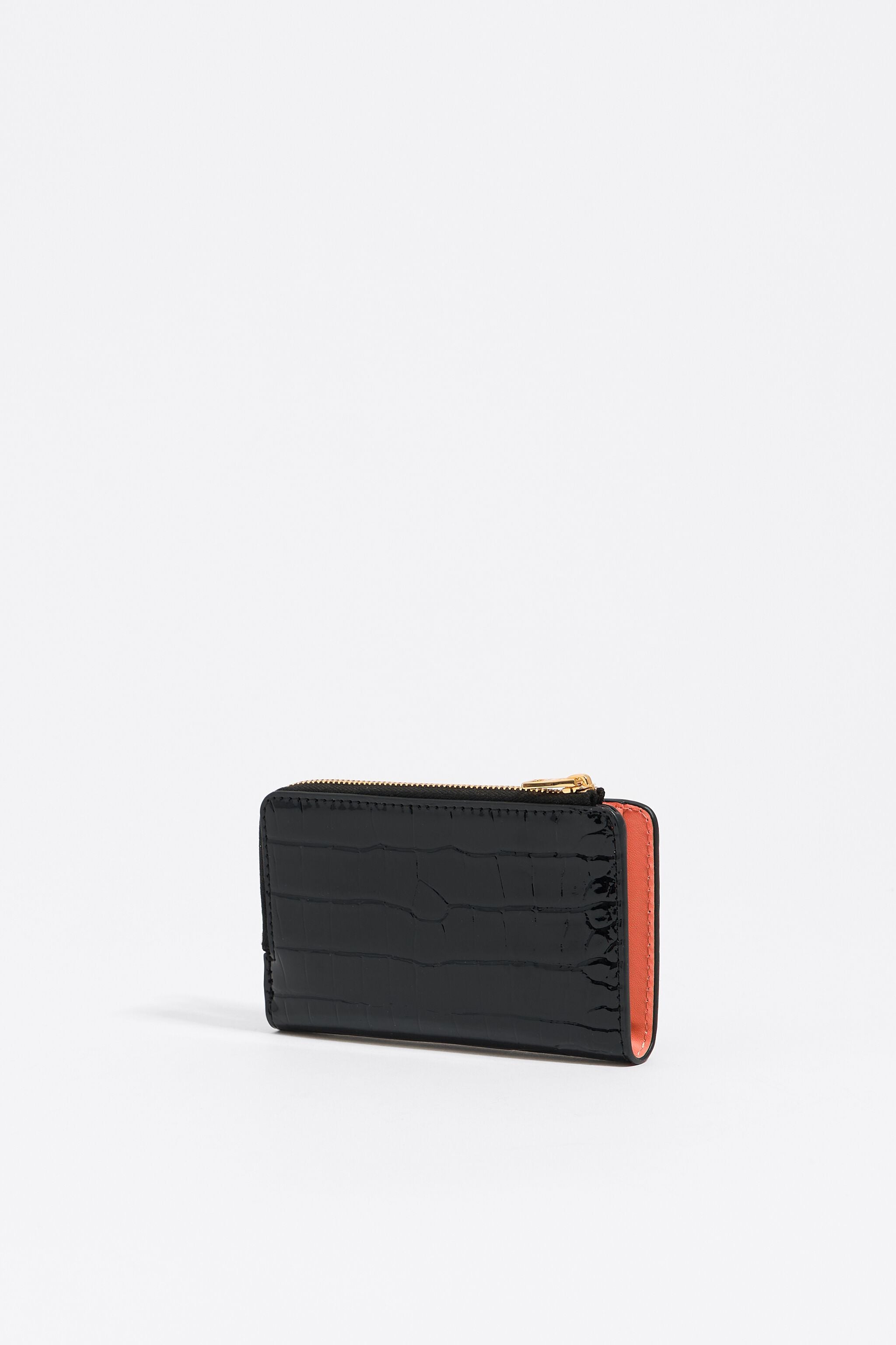 Black mock croc purse