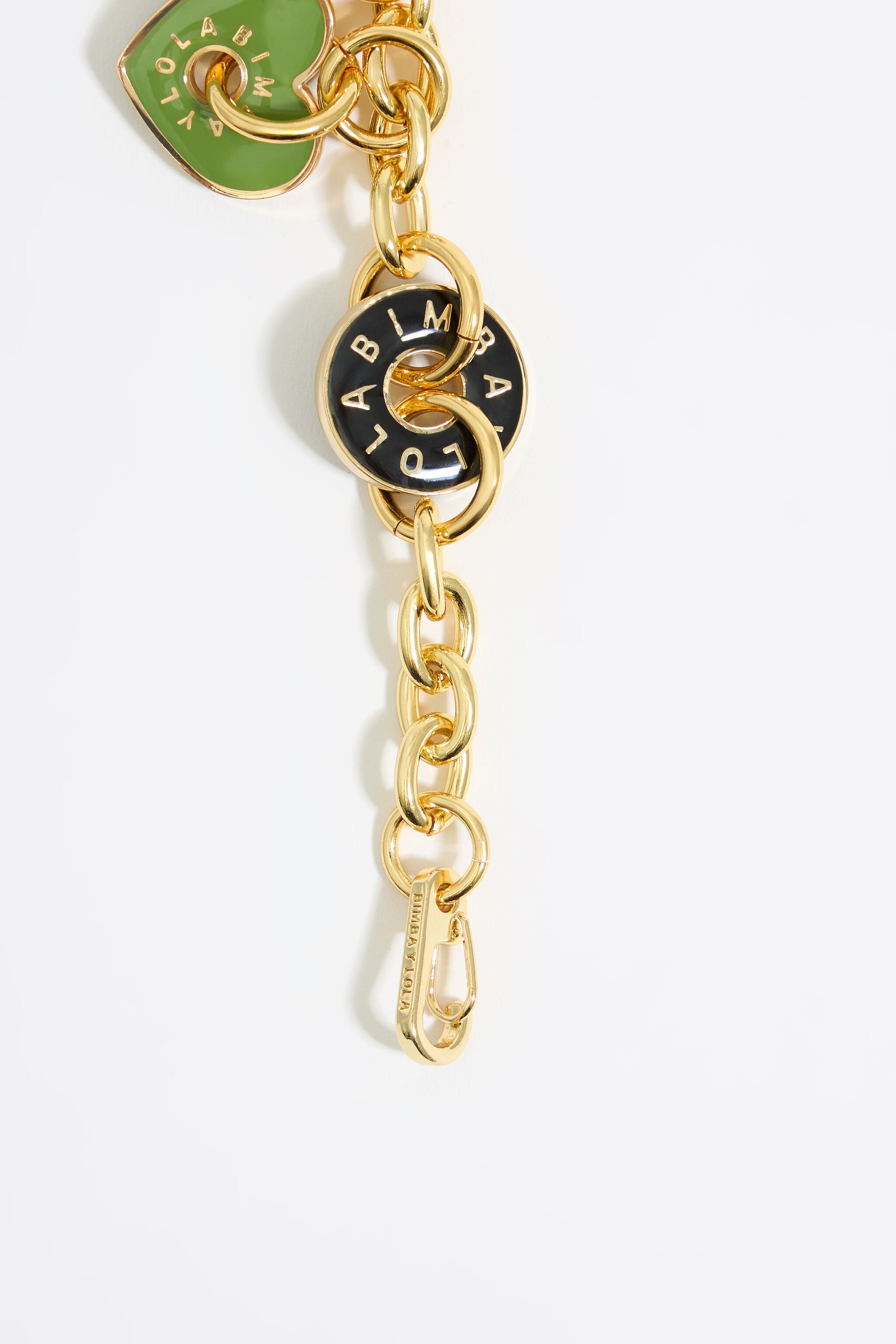 Heart logos gold chain bracelet