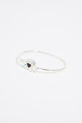 Multicolored logo silver bracelet