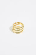 Textured gold three-band ring