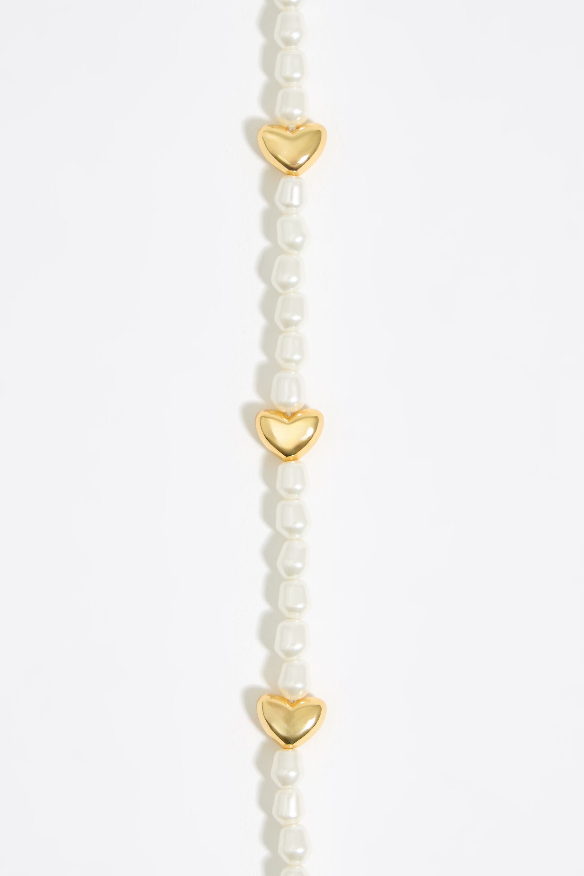 Gold hearts and pearls necklace