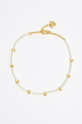 Gold hearts and pearls necklace