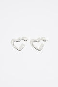 Silver heart hoop earrings