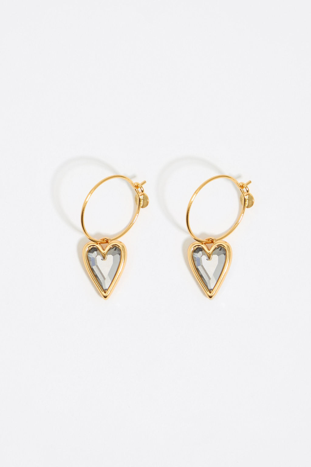Crystal heart hoop earrings