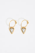Crystal heart hoop earrings