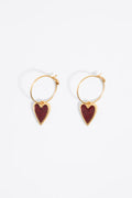 Glittery heart hoop earrings