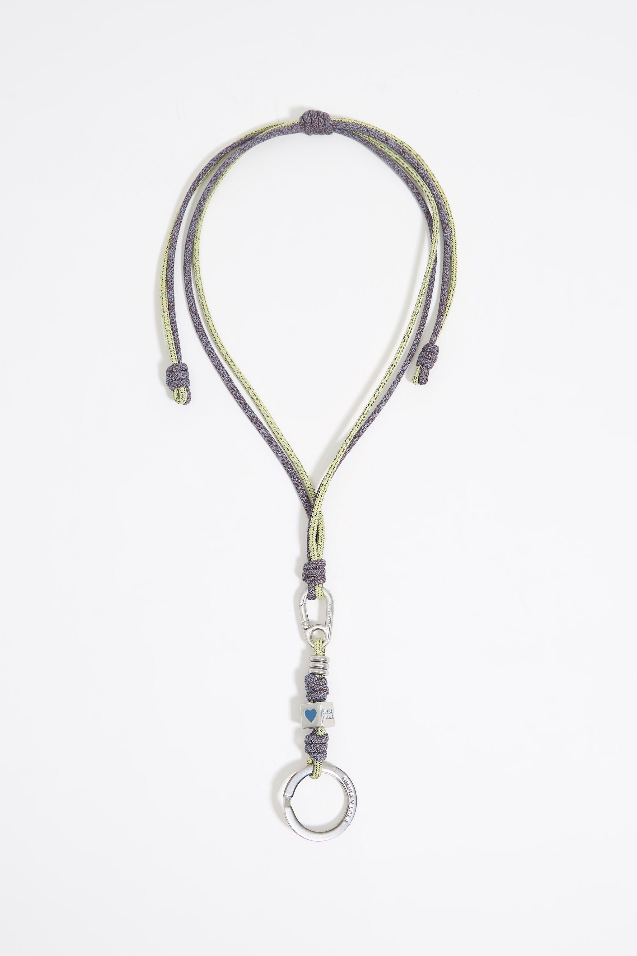 Green detachable knots key ring