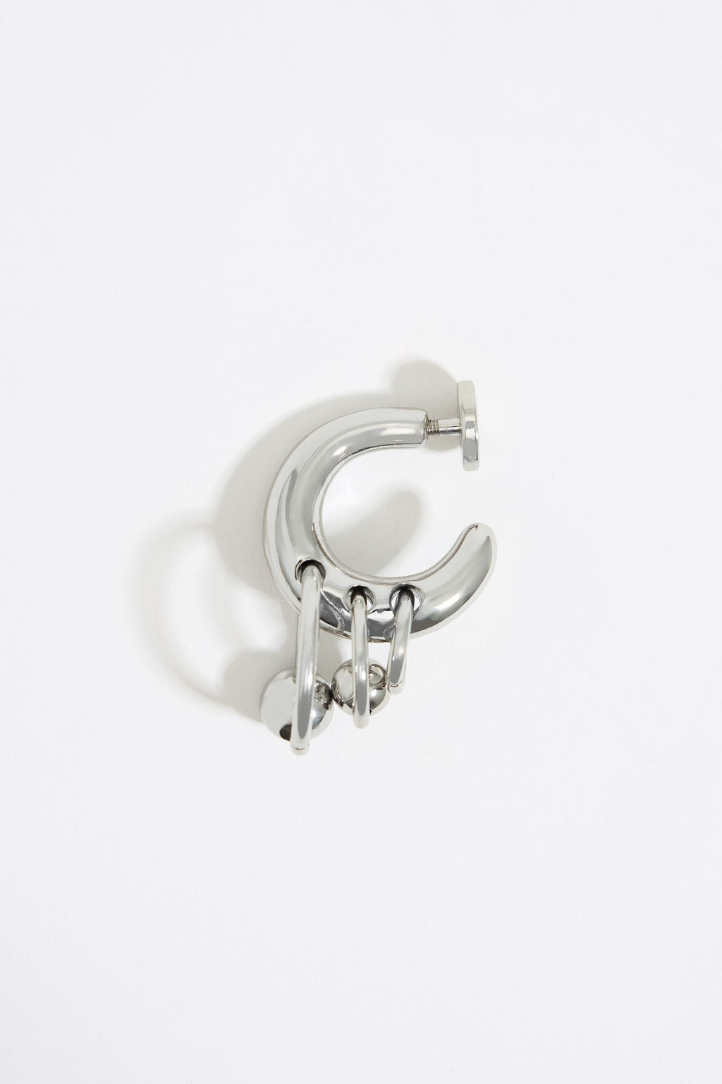 Silver hoops bag charm