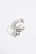 Silver hoops bag charm