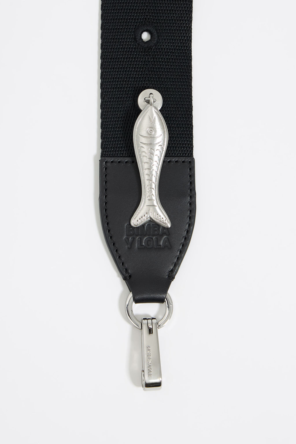 Silver brushed fish charm