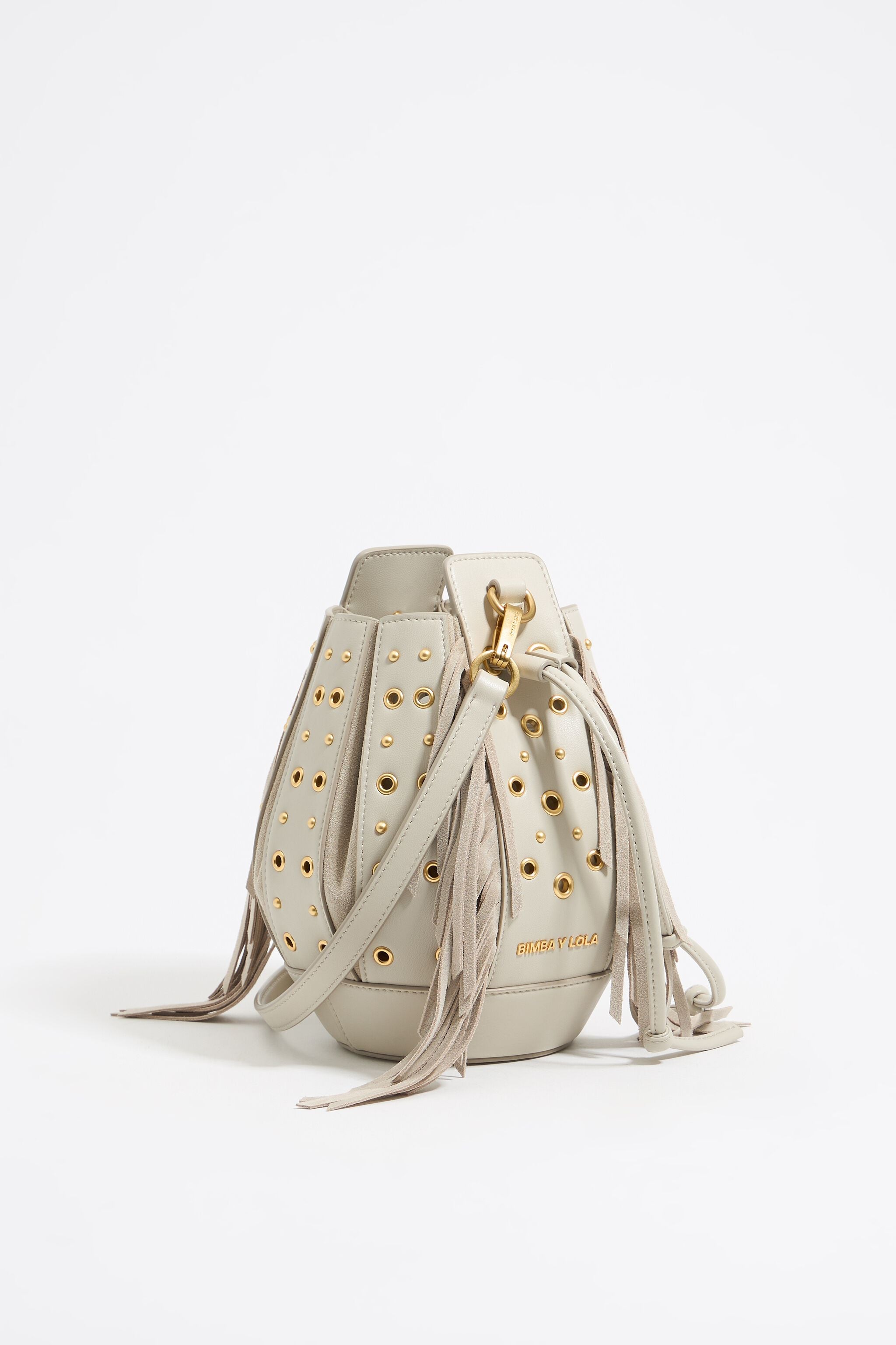 Small stone leather Ball bag