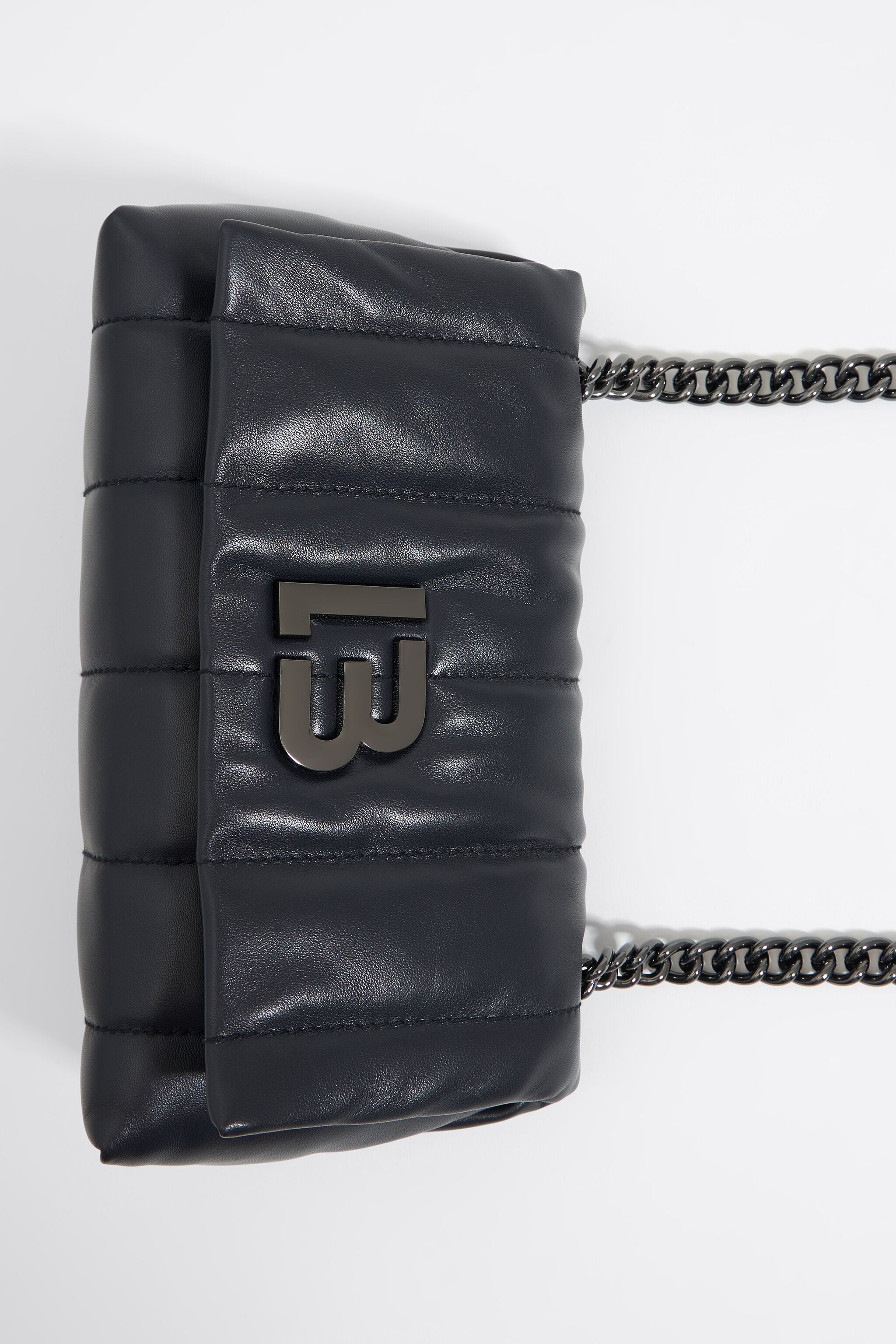 Small black leather bag flap