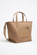 Medium brown nylon crossbody bag