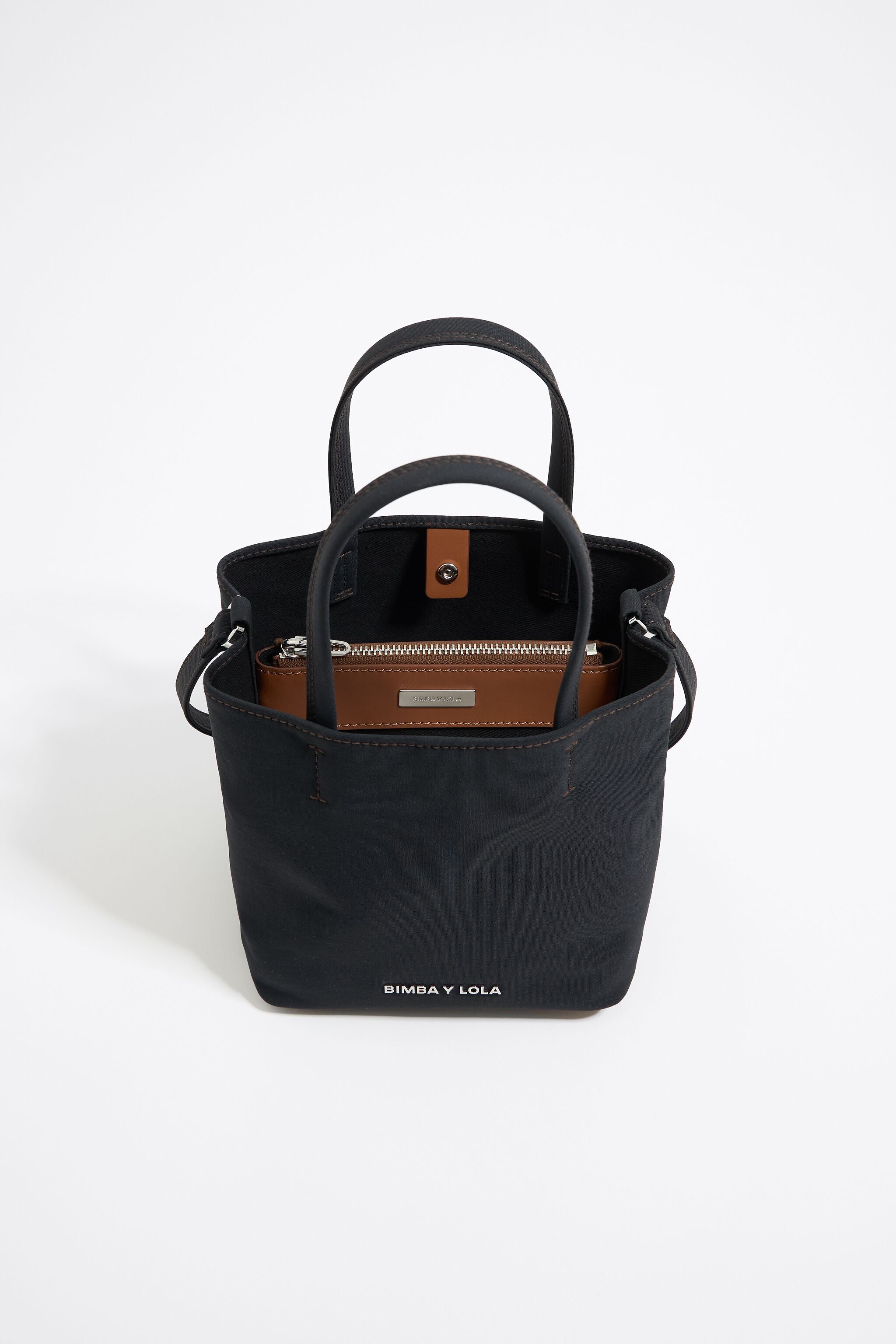 Small anthracite gabardine Chihuahua bag