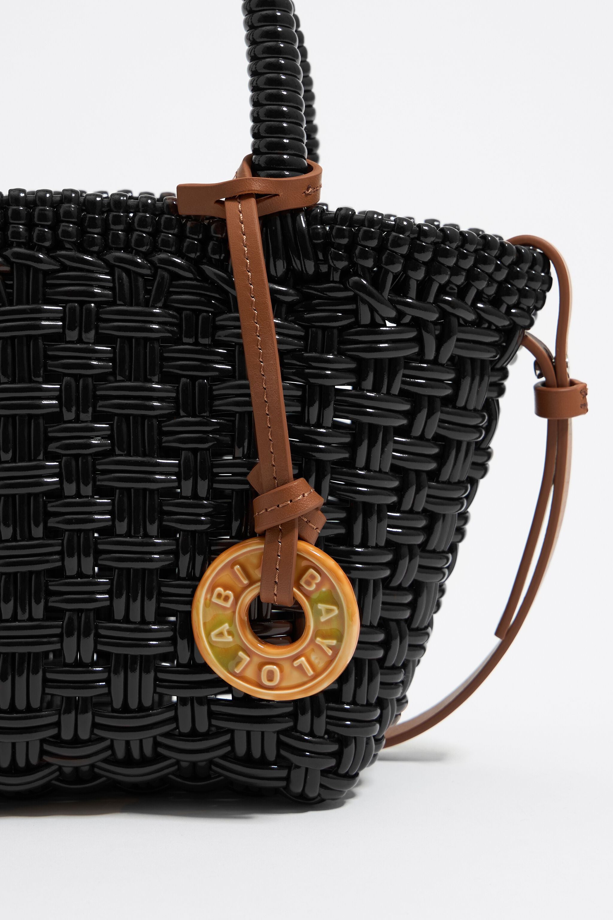 Black plaited shopper bag