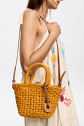 Yellow plaited shopper bag