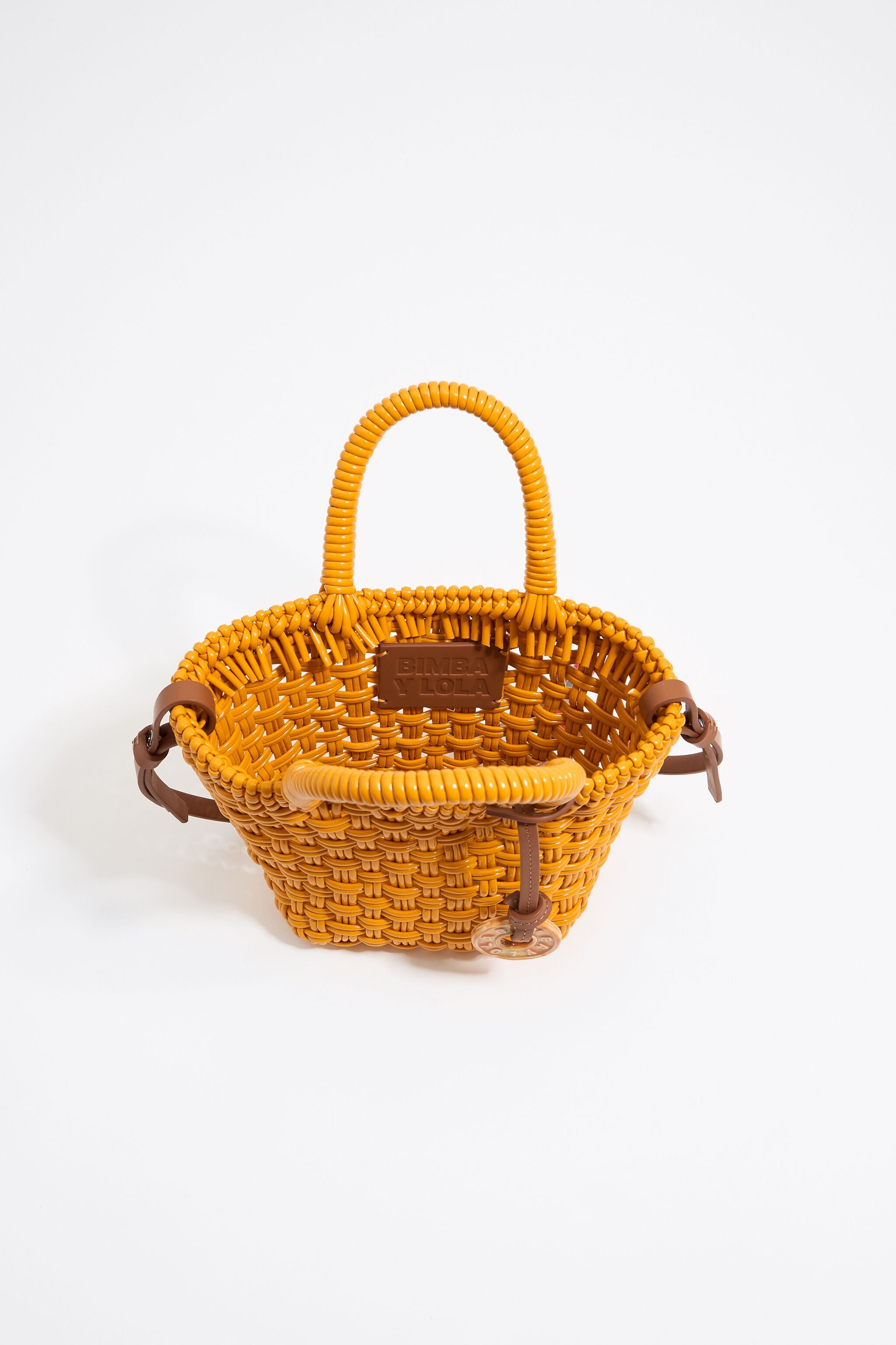 Yellow plaited shopper bag