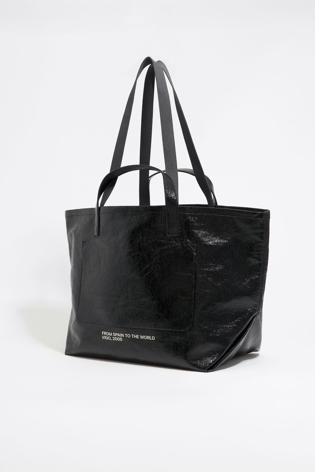Black large logo shopper bag