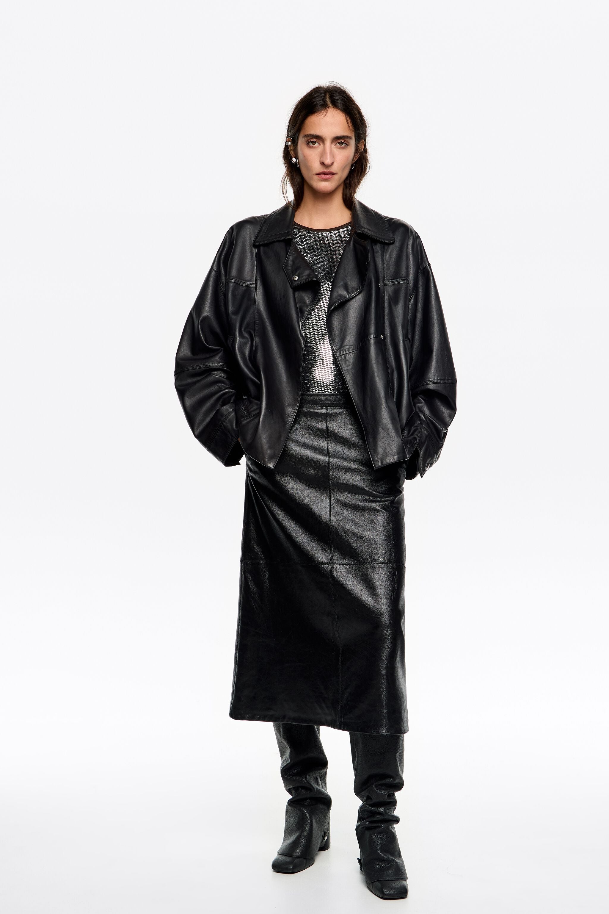 Black leather jacket