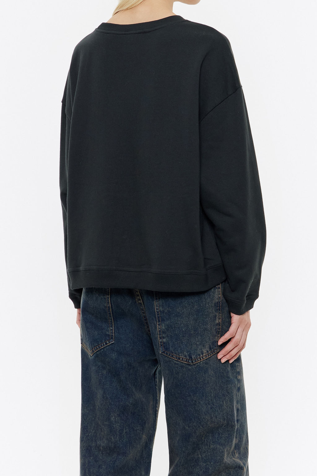 Black embroidered logo sweatshirt