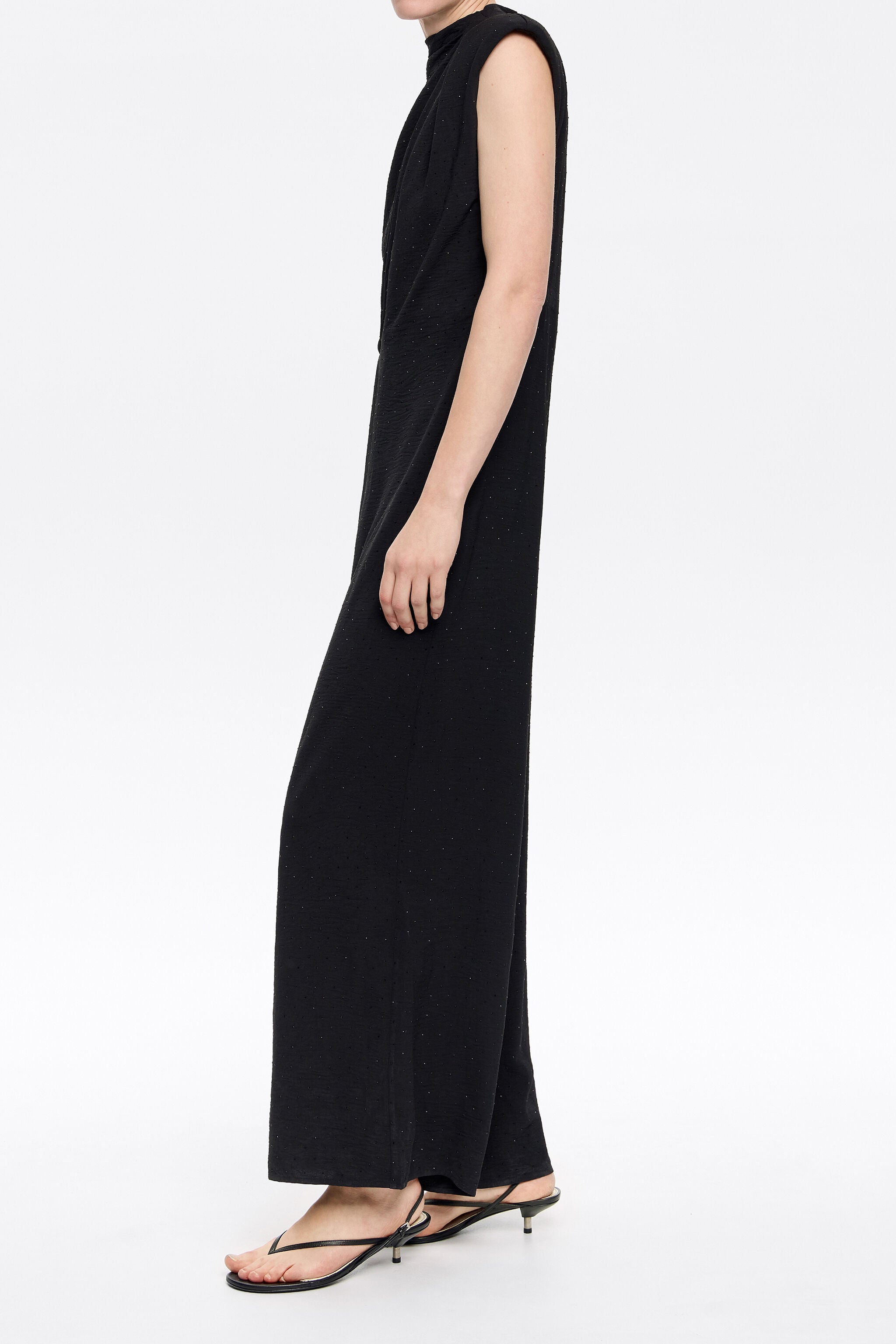 Long black rhinestones jumpsuit