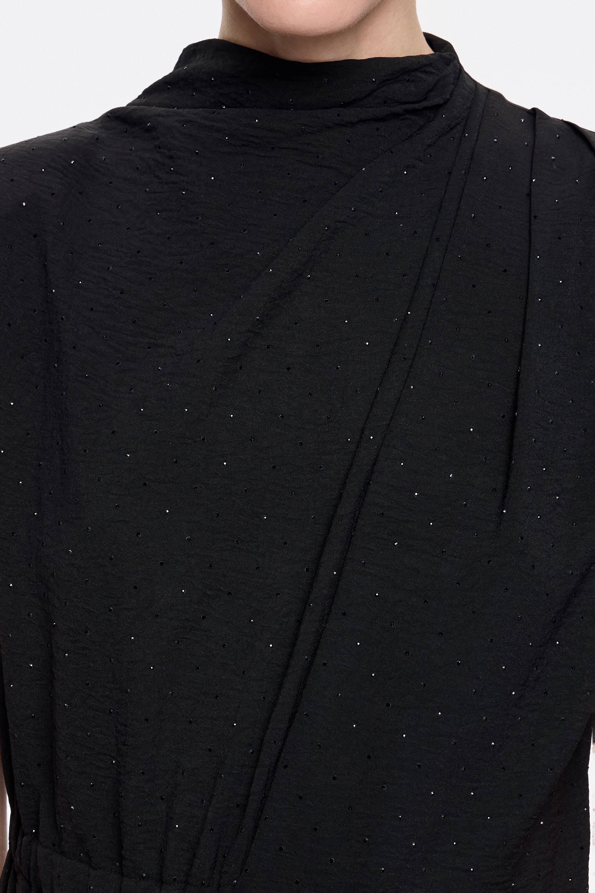 Long black rhinestones jumpsuit