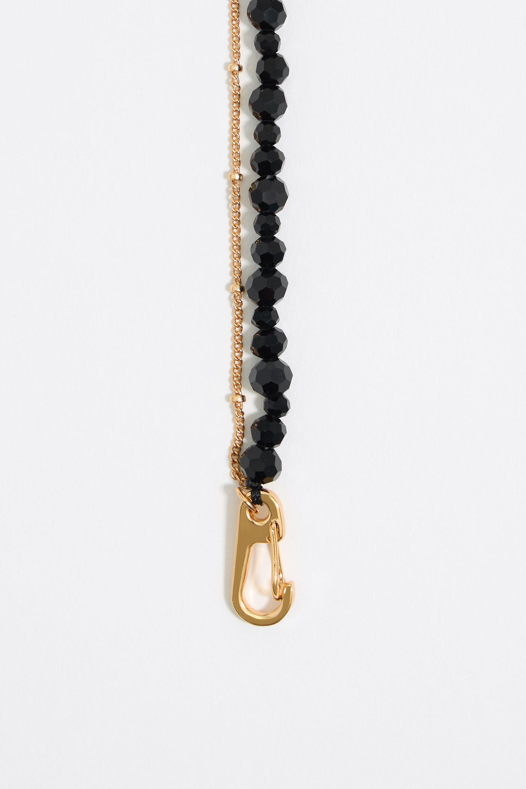 Black crystals heart logo necklace