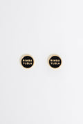 Black logo earrings