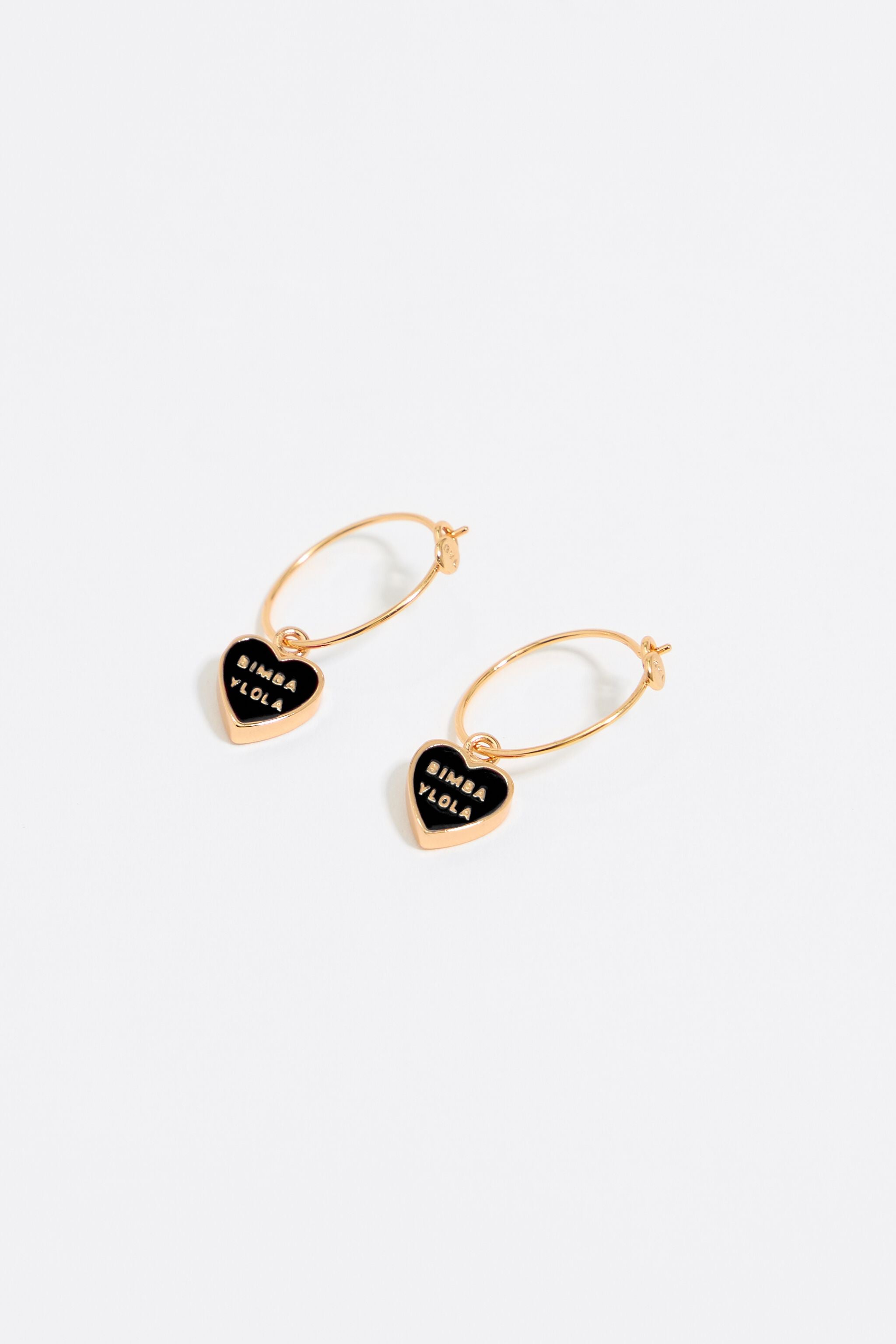 Black Heart logo hoop earrings