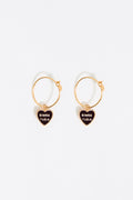 Black Heart logo hoop earrings