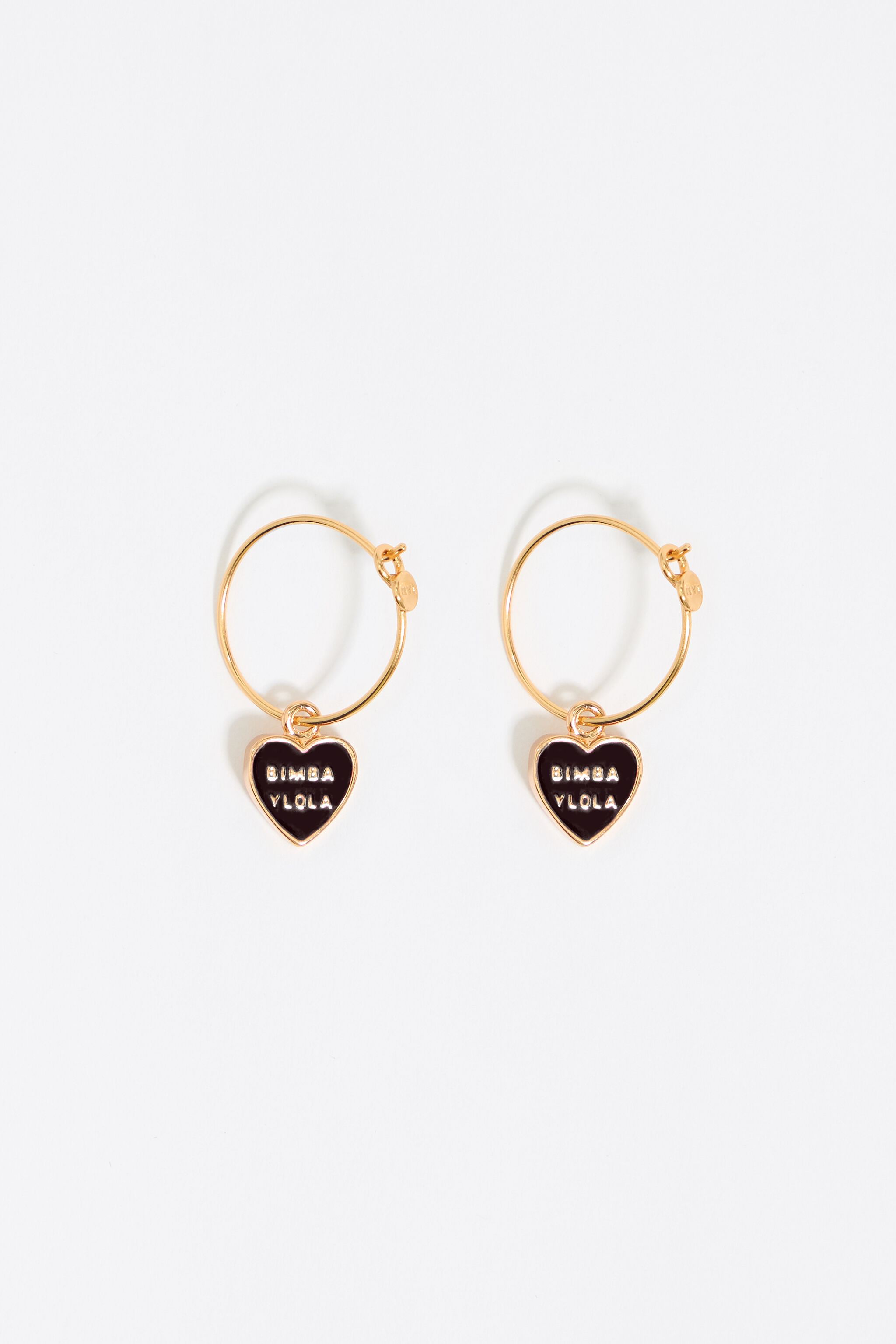 Black Heart logo hoop earrings