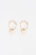 Ivory Heart logo hoop earrings