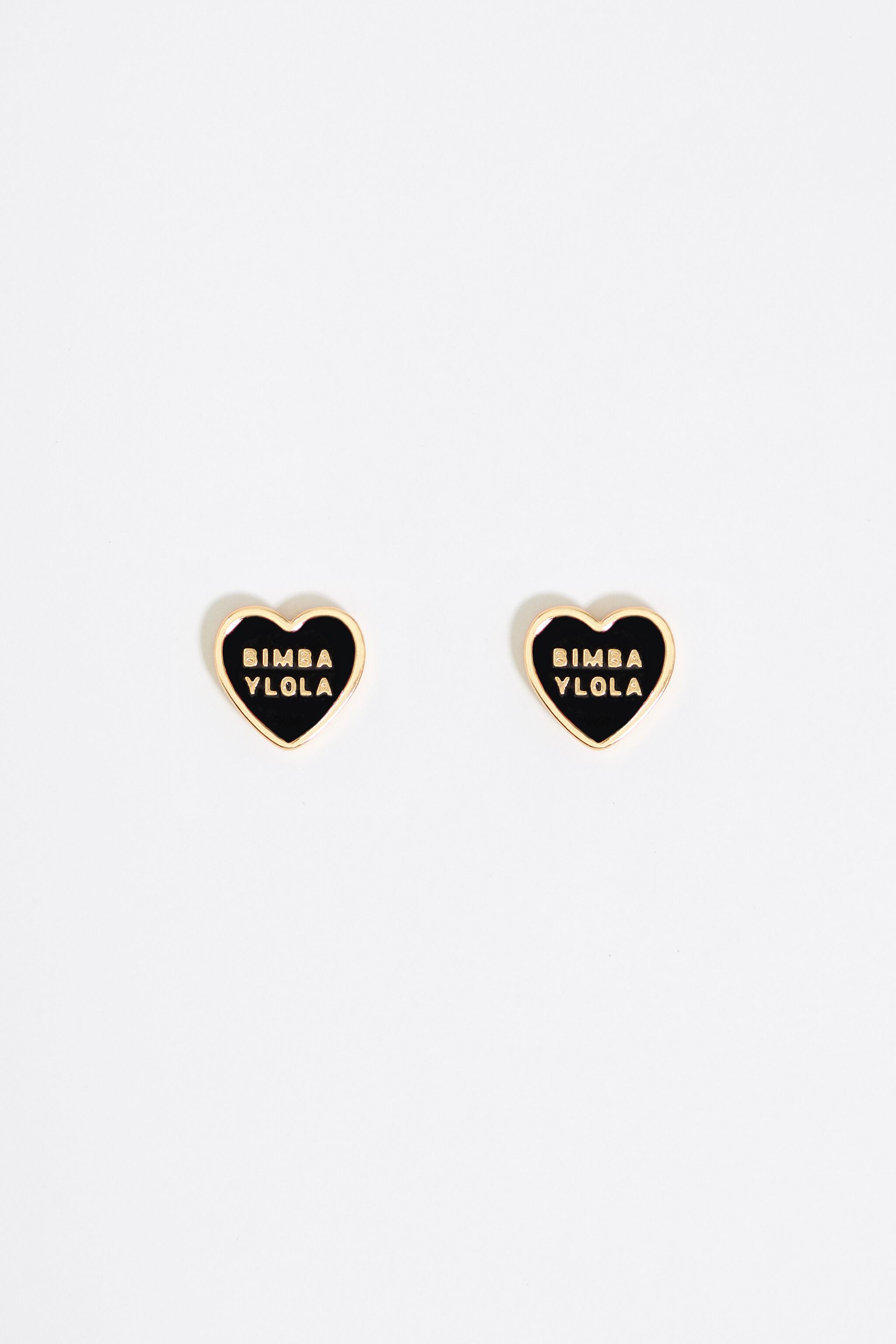 Black Heart logo earrings