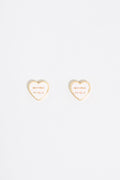 Ivory Heart logo earrings