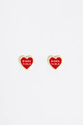 Red Heart logo earrings