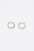 Silver logo hoop earrings